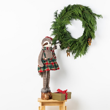 Christmas Wishes Extendable Racoon with Dress 80cm