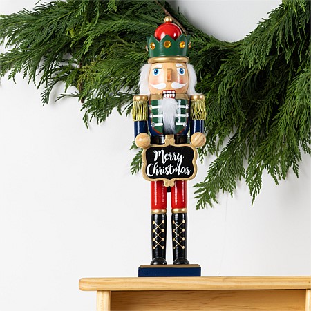 Christmas Wishes Nutcracker with Sign 38cm