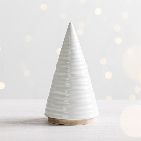 Christmas Wishes White Textured Ceramic Tree
