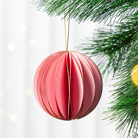 Christmas Wishes Pink Circle Paper Hanging Decoration