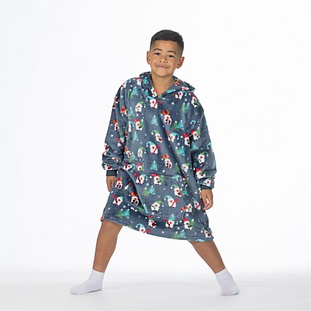Christmas Wishes Hanging With My Gnomes Kids Oversize Hoodie