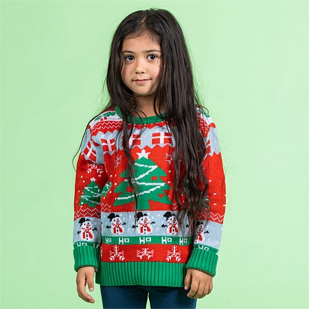 Christmas Wishes Kids Traditional Christmas Jumper