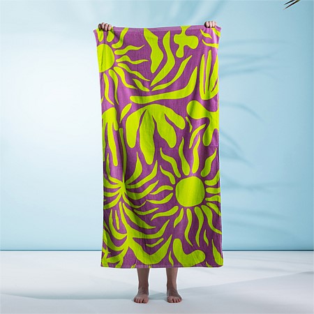 Seaside Supplies Velour Beach Towel Sunshine Lilac 75x150cm