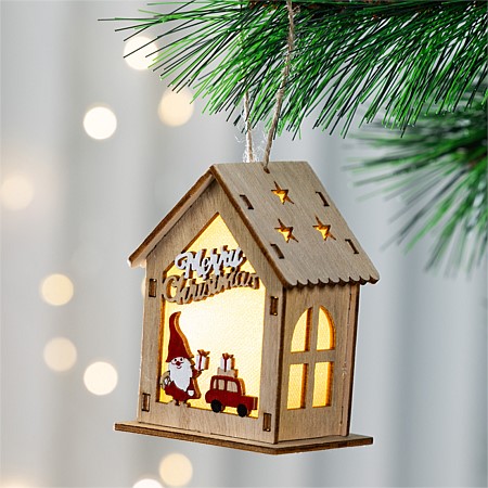 Christmas Wishes Shy Santa Car House Hanging Decoration