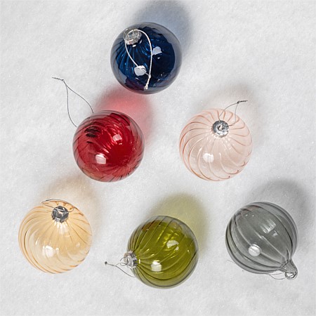 Christmas Wishes Glass Hanging Bauble 6 Pack