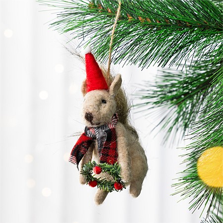 Christmas Wishes Squirrel Felt Hanging Decoration