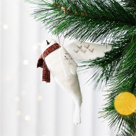 Christmas Wishes Hummingbird Scarf Felt Hanging Decoration