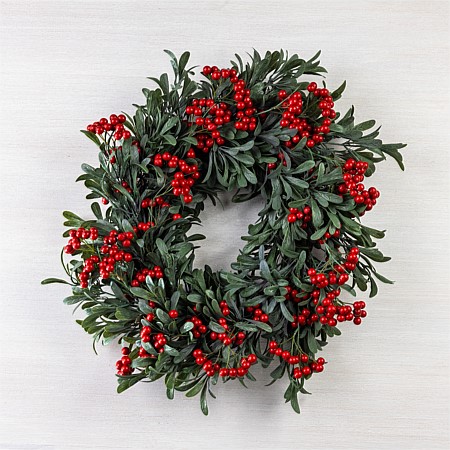 Christmas Wishes Merry Berry Red Wreath 53cm
