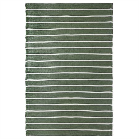 Outsidings Outdoor Mat Green & White Stripe 160x230cm