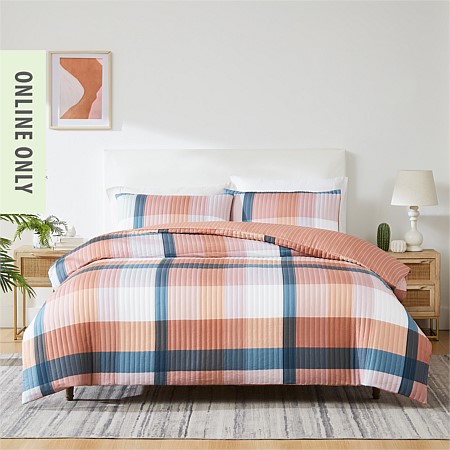 Solace Marlow Clay Quilted Duvet Cover Set