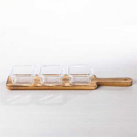 Home Co. Glass Square Snack Set