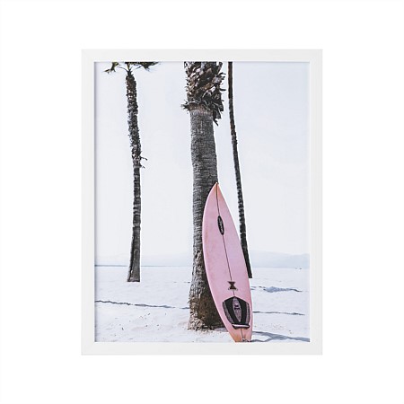 Home Co. Pink Surfboard Framed Wall Art