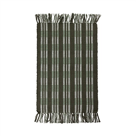 Home Co. Check Scatter Rug With Fringe 60x90cm