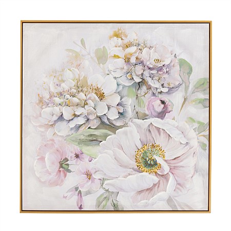 Solace Pastel Summer Blooms Framed Canvas