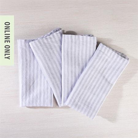 Ecoanthology 100% Linen Stripe Napkins 4 Pack