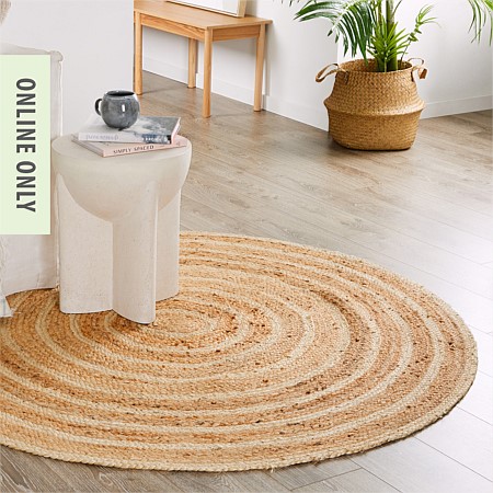 Eco Collection Jute Circles Round Rug 200cm