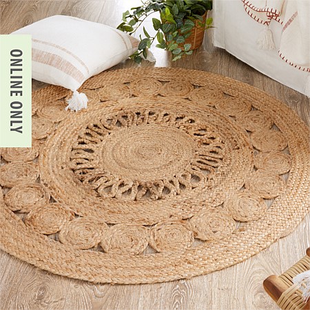 Eco Collection Jute Detail Round Rug 240cm