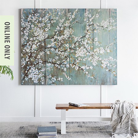 Home Chic 4-Piece Lily Cherry Blossom Canvas 
