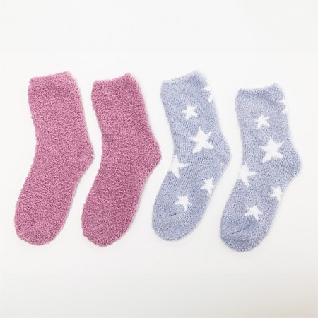 bb&b Sleep Classic Twin Pack Grey & Pink Bed Socks 