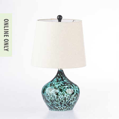 Amparo Smoky Glass Blue Lamp