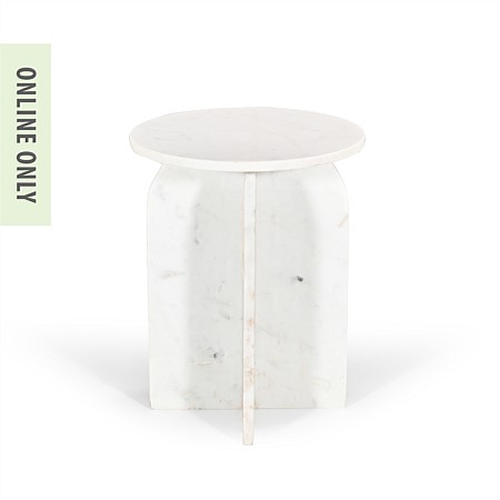 Amparo Forest Marble Side Table White