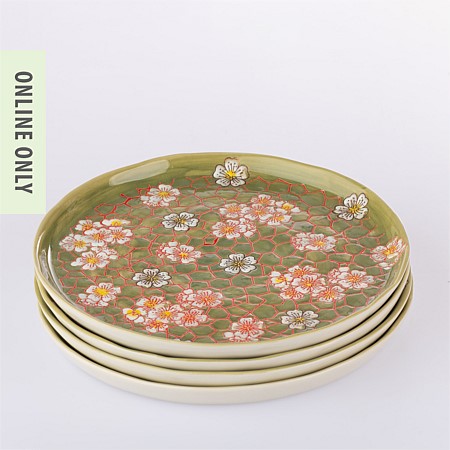 Gracious Living Delilah Dinner Plate Set of 4 Sage