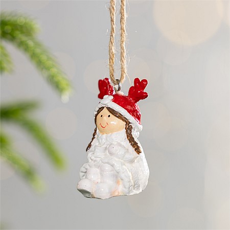 Christmas Wishes Sitting Angel Hanging Christmas Tree Decoration