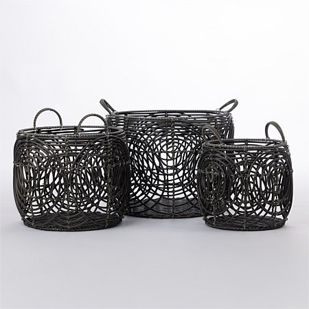 Cove Circles Weave Resin Basket