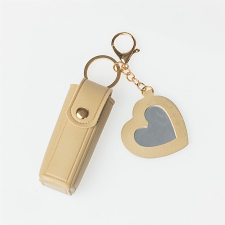 Grace & Gild Maisy Lipstick Keyring Holder Almond