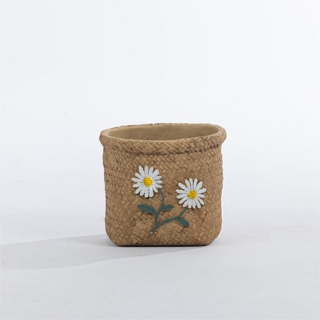 Solace Daisy Cement Planter Small