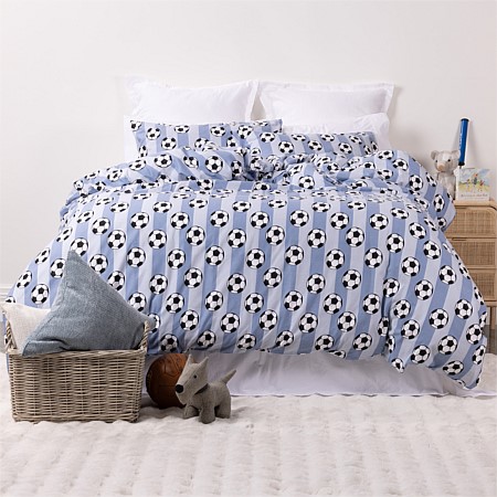 Hush Kids Soccer Flannelette Duvet Cover Set 