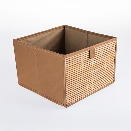 Home Co. Campbell Canvas & Bamboo Cube 