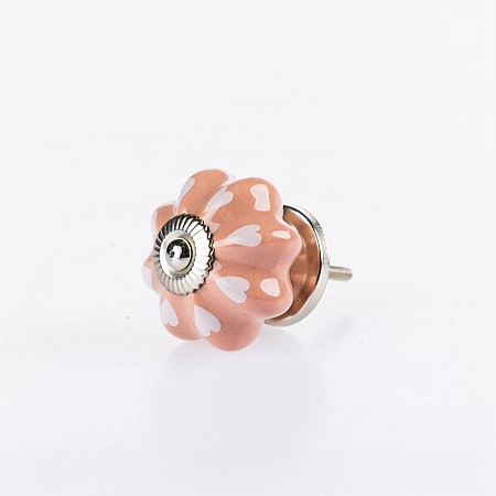 Solace Ceramic Heart Drawer Knob Almond & White 