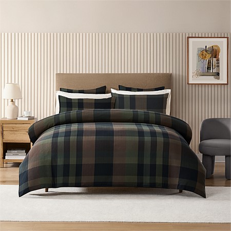 Fieldcrest Multi Colour Yarn Dyed Cotton Check Duvet Cover Set