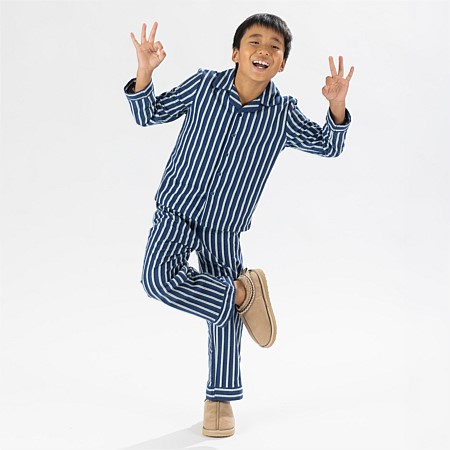 bb&b Sleep Kids Blue Stripe Flannelette PJ Set