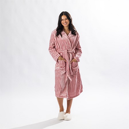 Solace Contrast Stripe 3/4 Bathrobe Blush