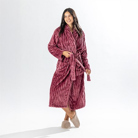 Design Republique Ribbed Super Plush Bathrobe 
