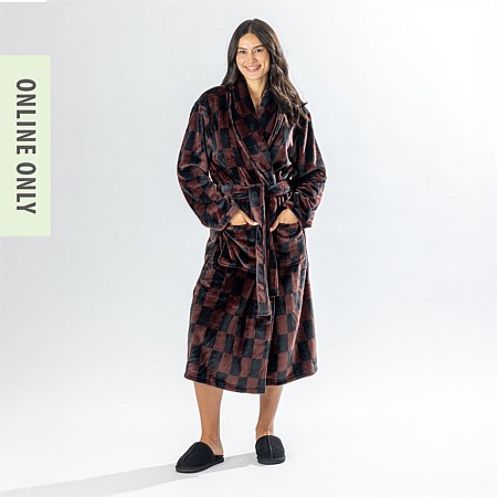 Amparo Robbie Check Bathrobe Chocolate