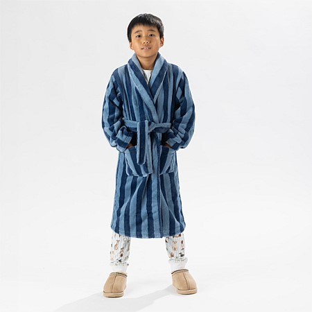 bb&b Sleep Kids Stripe Microplush Bathrobe