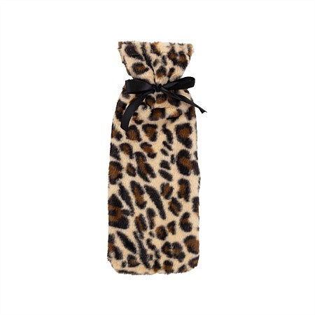 Hush Leopard Faux Fur Midi Hot Water Bottle With Cover 0.9L