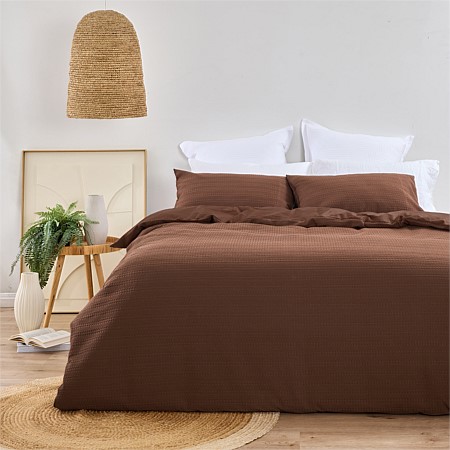 Design Plus August Cotton Waffle Duvet Cover Set