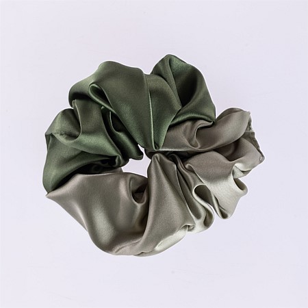 Grace & Gild Shalah Two Tone Scrunchie Green