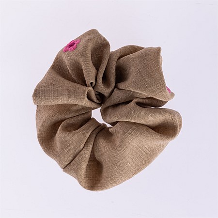 Grace & Gild Tinah Embroidered Scrunchie Flowers