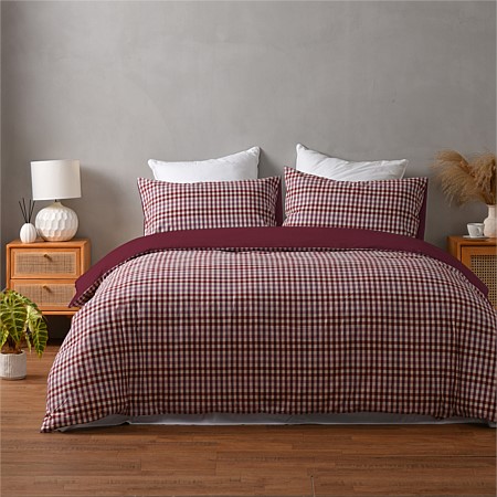 Fieldcrest Autumn Check Cotton Duvet Cover Set