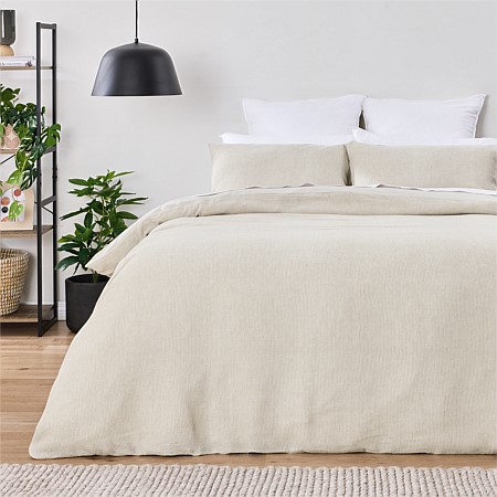 Baker St Linen Varek Cotton Duvet Cover Set Oatmeal