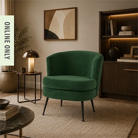 Design Republique Emerald Pleated Velvet Armchair