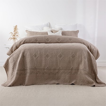 Gracious Living Eva Cotton Mushroom Coverlet Set