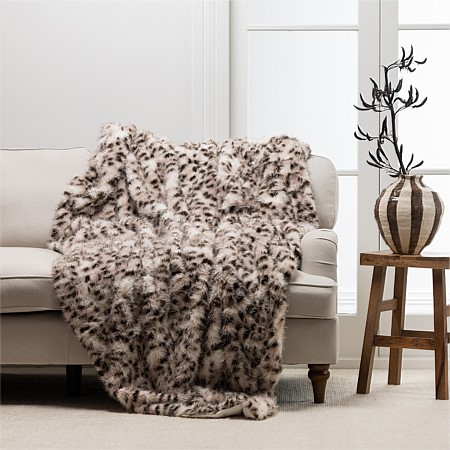 Design Republique Snow Leopard Faux Fur Blanket
