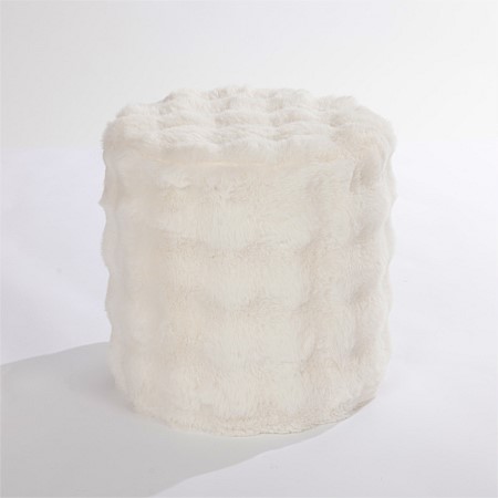 Design Republique Lottie Faux Fur Small Ottoman
