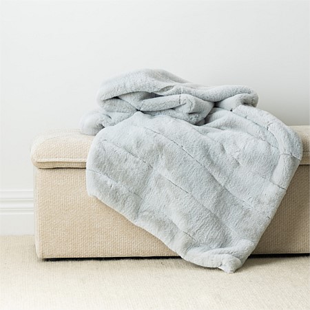 Design Republique Emerson Stripe Faux Fur Silver Throw 